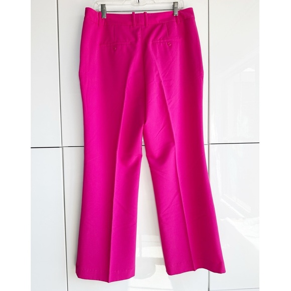 Worthington Hot Pink Trousers Pants Wide Leg Size 12 Fuchsia Pockets Belt Loops - Picture 3 of 5